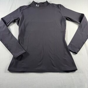 Under Armour Women's M Grey Mock Neck Long Sleeve Compression Baselayer Top FLAW